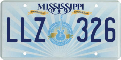 MS license plate LLZ326
