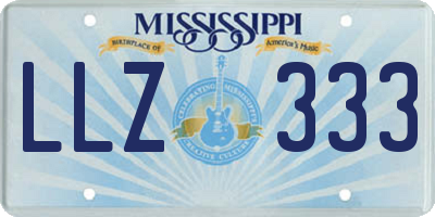 MS license plate LLZ333