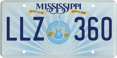 MS license plate LLZ360