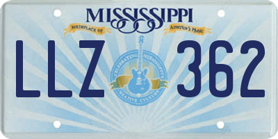 MS license plate LLZ362