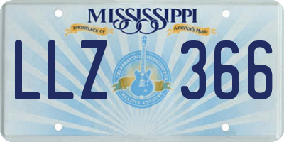 MS license plate LLZ366