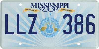 MS license plate LLZ386