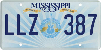 MS license plate LLZ387