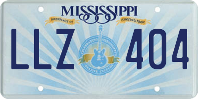 MS license plate LLZ404
