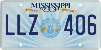 MS license plate LLZ406