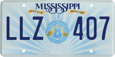 MS license plate LLZ407