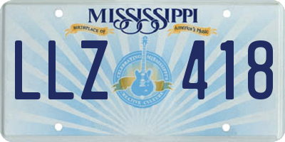 MS license plate LLZ418