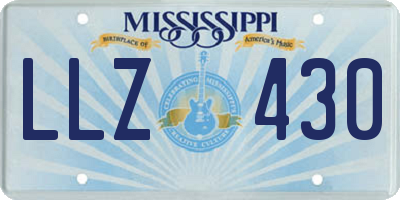 MS license plate LLZ430