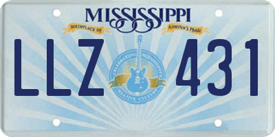 MS license plate LLZ431