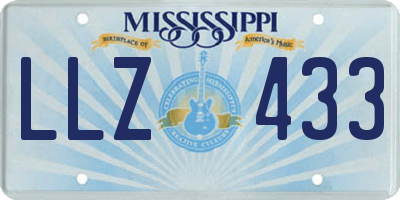 MS license plate LLZ433