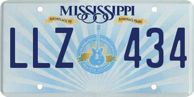 MS license plate LLZ434