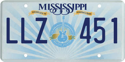 MS license plate LLZ451