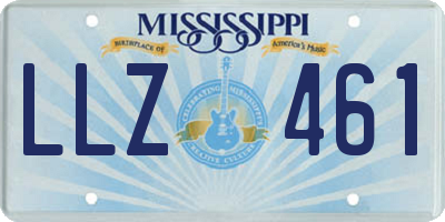 MS license plate LLZ461