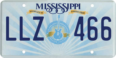 MS license plate LLZ466