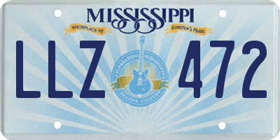 MS license plate LLZ472