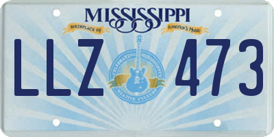 MS license plate LLZ473