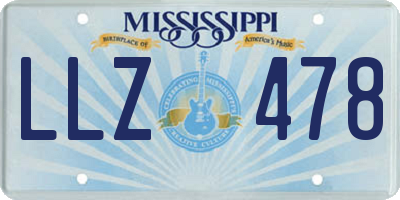 MS license plate LLZ478