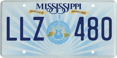 MS license plate LLZ480