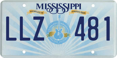 MS license plate LLZ481