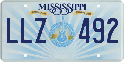 MS license plate LLZ492