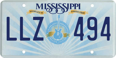 MS license plate LLZ494