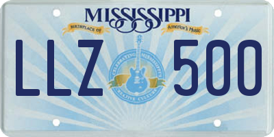MS license plate LLZ500