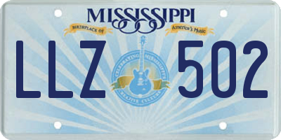 MS license plate LLZ502