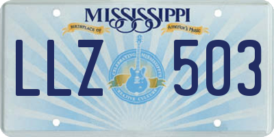MS license plate LLZ503