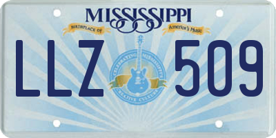 MS license plate LLZ509