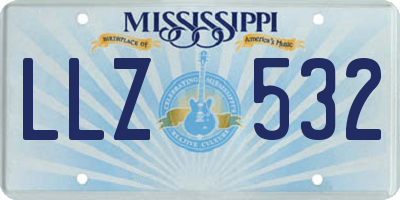 MS license plate LLZ532