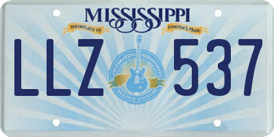 MS license plate LLZ537