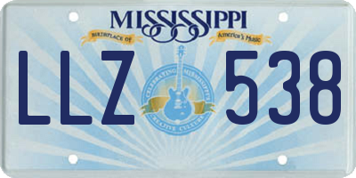 MS license plate LLZ538