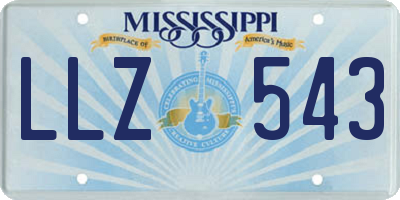 MS license plate LLZ543