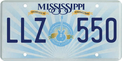 MS license plate LLZ550