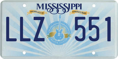 MS license plate LLZ551