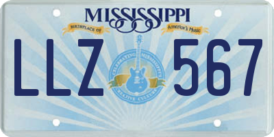 MS license plate LLZ567