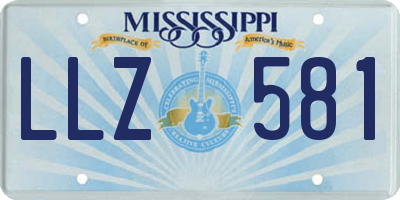 MS license plate LLZ581