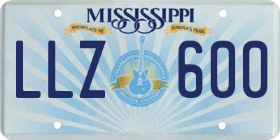MS license plate LLZ600
