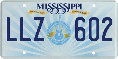 MS license plate LLZ602
