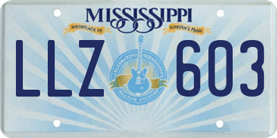 MS license plate LLZ603
