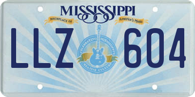 MS license plate LLZ604