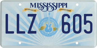 MS license plate LLZ605