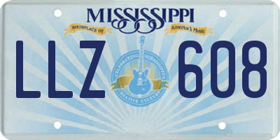 MS license plate LLZ608