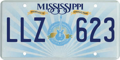 MS license plate LLZ623