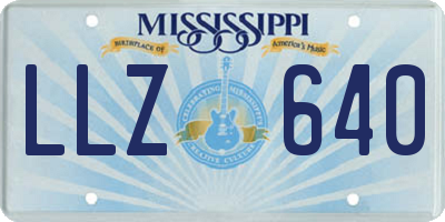 MS license plate LLZ640