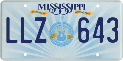 MS license plate LLZ643