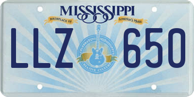 MS license plate LLZ650