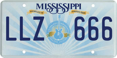 MS license plate LLZ666
