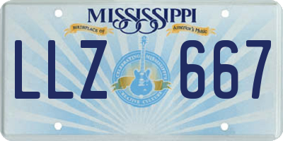 MS license plate LLZ667