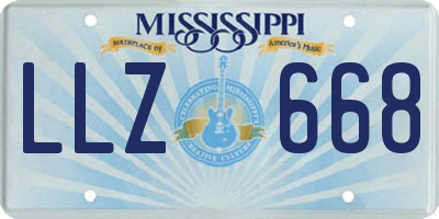 MS license plate LLZ668